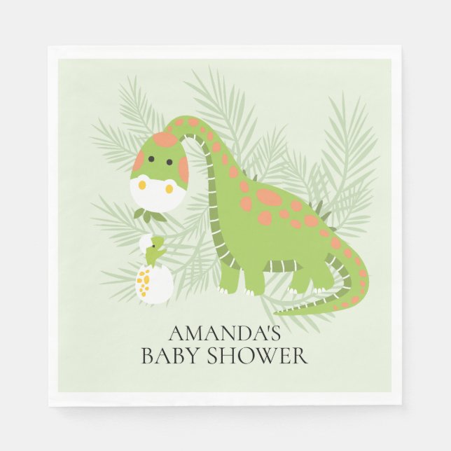 Dinosaur Boys Baby Shower Paper Napkins (Front)