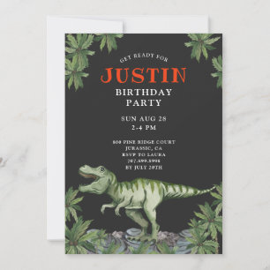 Dinosaur Boy's Birthday Party Invitation