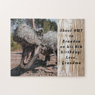 Dinosaur Boys Birthday Present Gift Tyrannosaurus Jigsaw Puzzle