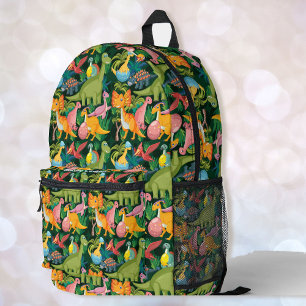 Dinosaur Boys Personalize Name Holds Laptop Printed Backpack