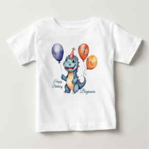 Dinosaur Boys Personalized Birthday Baby T-Shirt