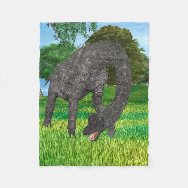 Dinosaur Brachiosaurus Fleece Blanket (Front)
