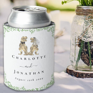 Dinosaur Bride and Groom Custom Wedding Can Coole Cooler