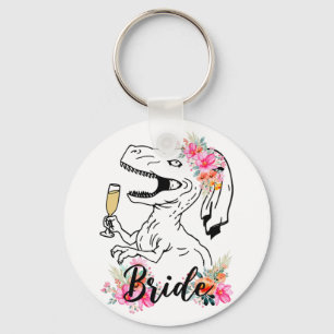 Dinosaur Bride Bridesmaid Floral Bachelorette Part Keychain
