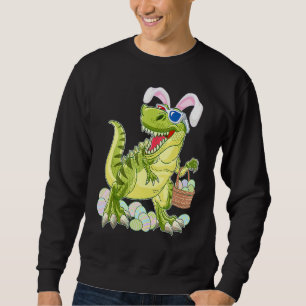 Dinosaur Bunny Ears Easter Eggs Basket Boys Girls Sweatshirt