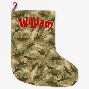 Dinosaur Camouflage Christmas Stocking