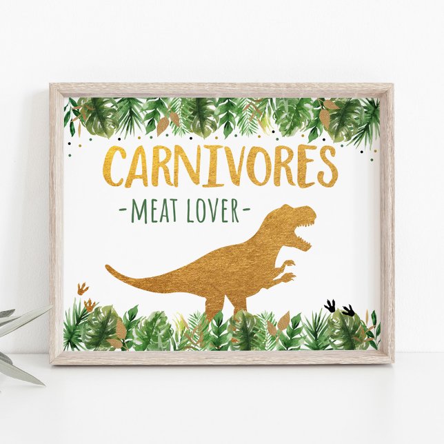 Dinosaur Carnivores Birthday Food Sign (Creator Uploaded)