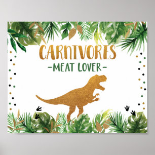 Dinosaur Carnivores Birthday Food Table Sign