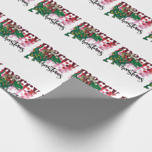 Dinosaur carrying Santa Claus Christmas Wrapping Paper