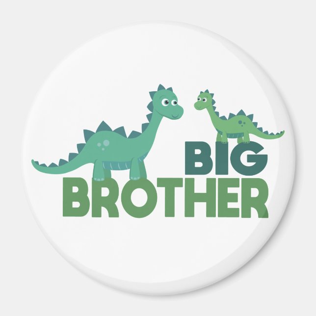 Dinosaur cartoon big brother text magnet (Front)