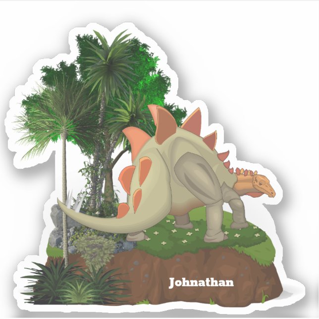 Dinosaur cartoon stegosaurus DIY name boys (Front)