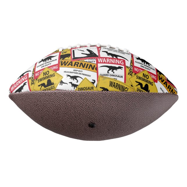 Dinosaur Caution Signs Football (Rotated 270)