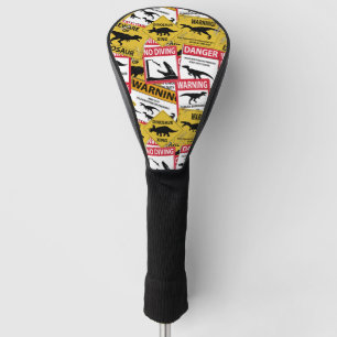 Dinosaur Caution Signs Golf Head Cover