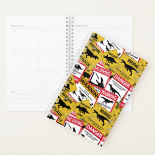 Dinosaur Caution Signs Planner