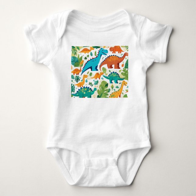 Dinosaur Character Clothes Baby Bodysuit (Front)