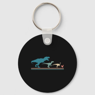 Dinosaur Chicken Evolution Funny Vintage Retro 70s Keychain