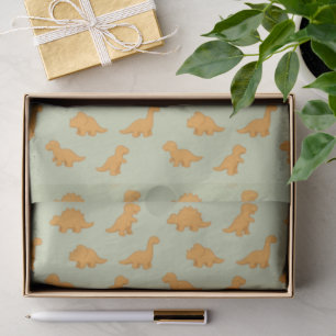 Dinosaur Chicken Nugget Playful Sage Green Kids  Tissue Paper