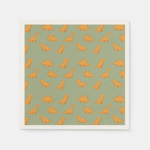 Dinosaur Chicken Nugget Rich Sage Green Kids  Napkin