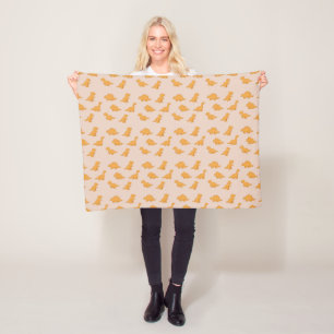 Dinosaur Chicken Nugget Soft Dusty Blush Kids Fleece Blanket