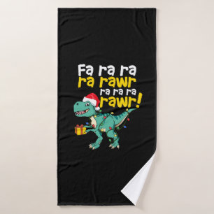 Dinosaur Christmas Fa Ra Rawr T Rex Santa Boys Men Bath Towel