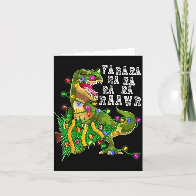 Dinosaur Christmas Fa Ra Rawr Tree Rex Boys Xmas G Card (Front)