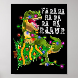 Dinosaur Christmas Fa Ra Rawr Tree Rex Boys Xmas G Poster