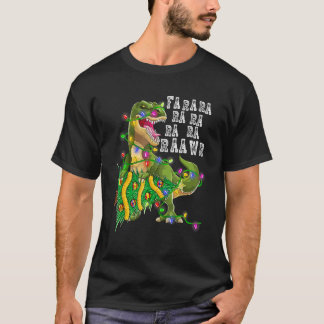 Dinosaur Christmas Fa Ra Rawr Tree Rex Boys Xmas T-Shirt