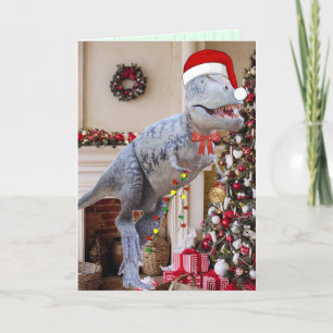 Dinosaur Christmas Folded Card