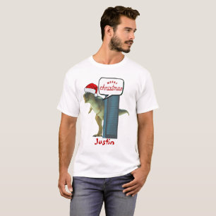 dinosaur christmas gift, personalized name T-Shirt