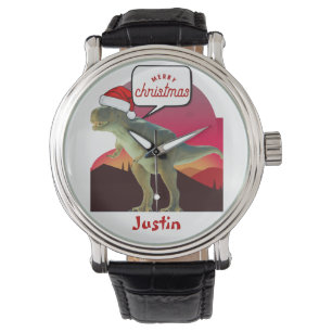 dinosaur christmas gift, personalized name watch