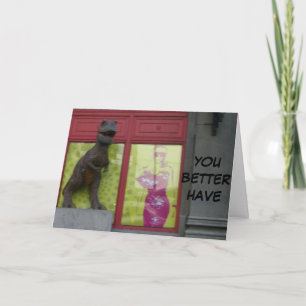 DINOSAUR CHRISTMAS GREETING HOLIDAY CARD