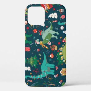 Dinosaur Christmas: Happy New Year iPhone 12 Case