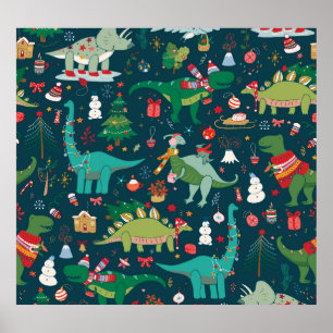 Dinosaur Christmas: Happy New Year Poster