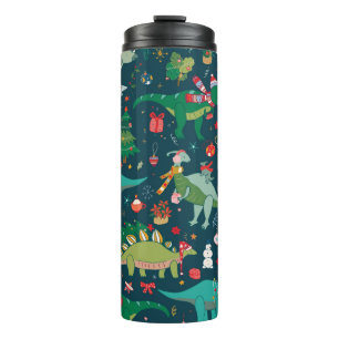 Dinosaur Christmas: Happy New Year Thermal Tumbler