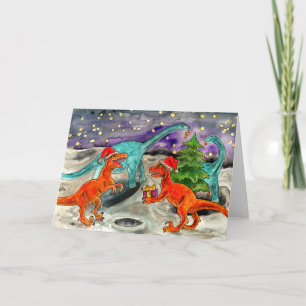 Dinosaur Christmas Holiday Card