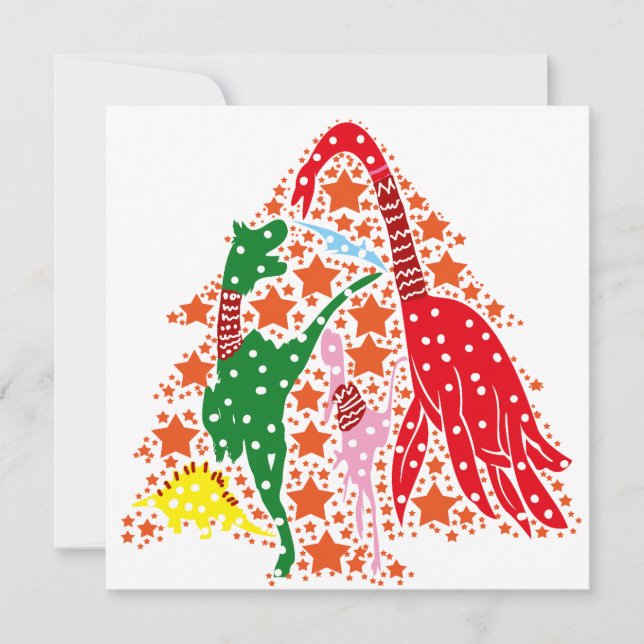 Dinosaur Christmas Holiday Card (Front)
