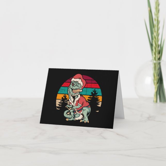 Dinosaur Christmas Holiday Card (Front)