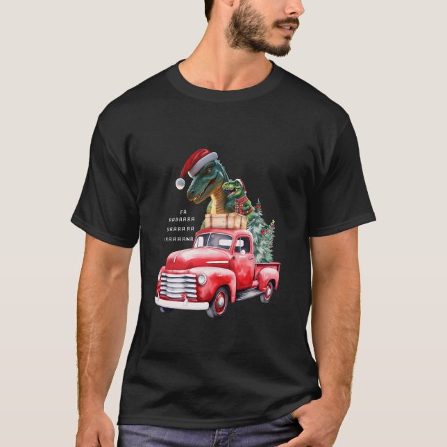 Dinosaur Christmas I Fa Ra Ra Rawr Kids Boys Xmas T-Shirt (Front)