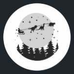 Dinosaur Christmas Kid Gift, Family Decoration Classic Round Sticker<br><div class="desc">Cute Dinosaurs with Santa Claus,  Christmas Tree Decorations. Dinosaur Lover Christmas. Funny Christmas Holiday for people love Dinosaur and T-rex. Christmas Gift for Kids,  Family. Click the "customize further" button if you wish to re-arrange and format the style and placement of the text.</div>
