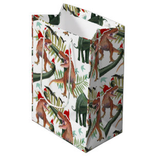 Dinosaur Christmas Medium Gift Bag