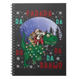 Dinosaur Christmas Santa Claus Notebook