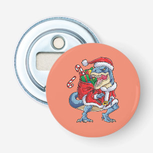 Dinosaur Christmas Santa Claus T rex Boys Men Bottle Opener