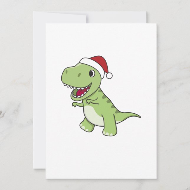 Dinosaur Christmas Snow Winter T-Rex Dino Adult Cl Holiday Card (Front)