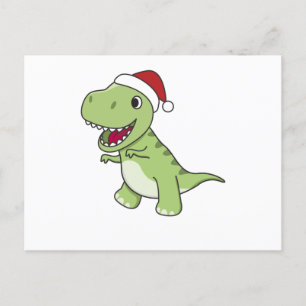 Dinosaur Christmas Snow Winter T-Rex Dino Postcard