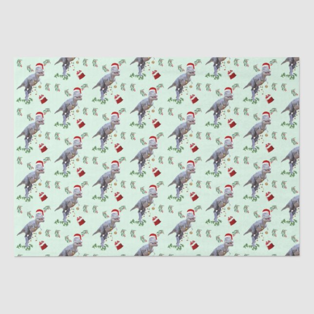 Dinosaur Christmas Tissue Paper (Front)
