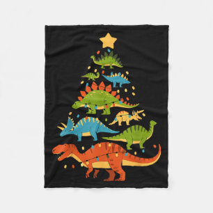 Dinosaur Christmas Tree Dino Trex Dinosaur Lover C Fleece Blanket