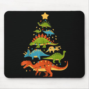 Dinosaur Christmas Tree Dino Trex Dinosaur Lover C Mouse Pad