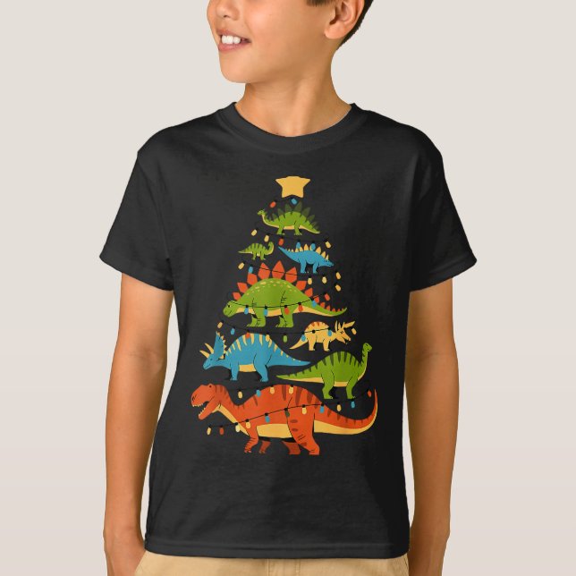 Dinosaur Christmas Tree Dino Trex Dinosaur Lover C T-Shirt (Front)