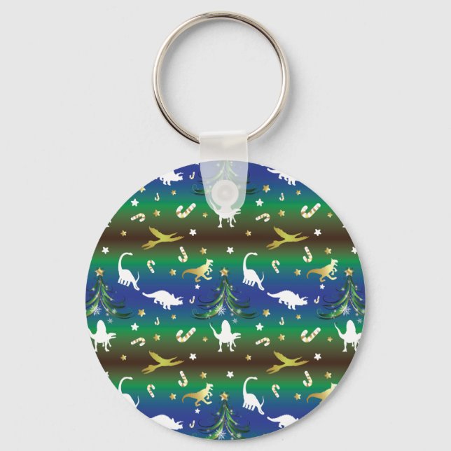 Dinosaur Christmas Tree Keychain (Front)