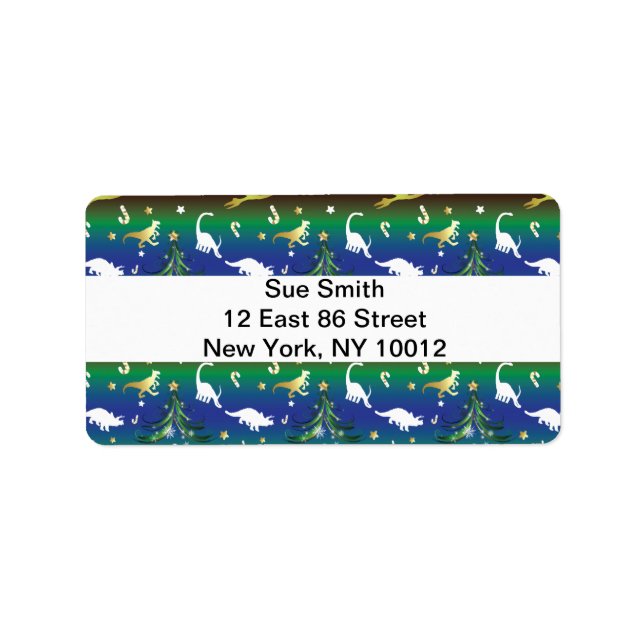 Dinosaur Christmas Tree Label (Front)